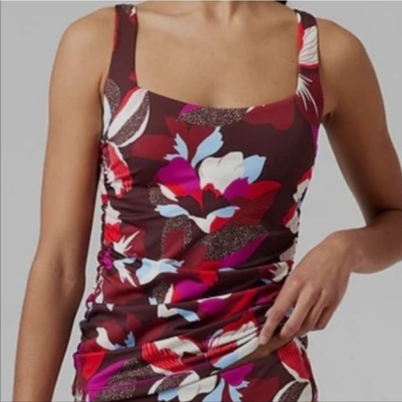 Athleta Other - Athleta Recycled Swim Floral Square Neck Tankini Top ONLY | 36B/C
